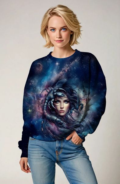 Scorpio Zodiac Collection: Cosmic Scorpio Queen Hoodie, Sweatshirt, Zip-Up, T-Shirt-Sweatshirt