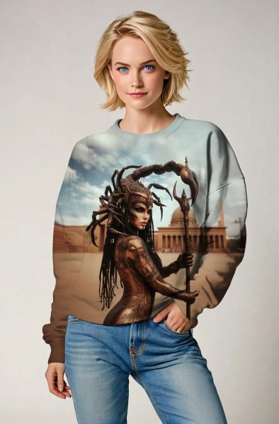 Scorpio Zodiac Collection: The Scorpion Goddess of the Sands Double-Faced Design Hoodie, Sweatshirt, Zip-Up, T-Shirt-Sweatshirt