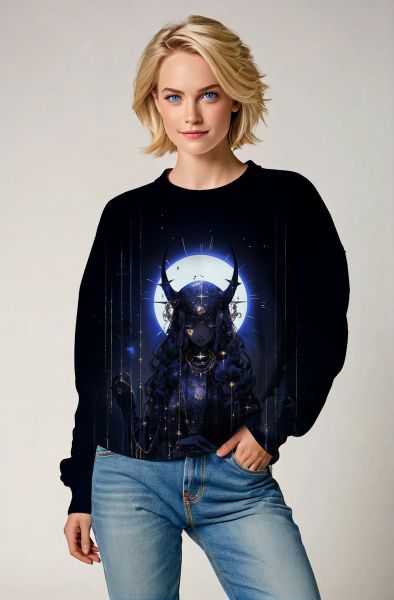 Taurus Zodiac Collection: The Moonlit Protector Hoodie, Sweatshirt, Zip-Up, T-Shirt-Sweatshirt