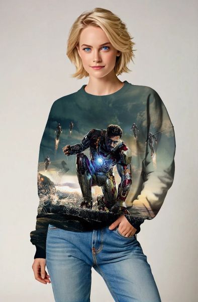 Iron Man Armor Graphic Sweatshirt – Dark Green & Black