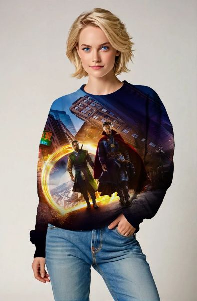  Doctor Strange Mystic Portal Graphic Sweatshirt – Deep Blue