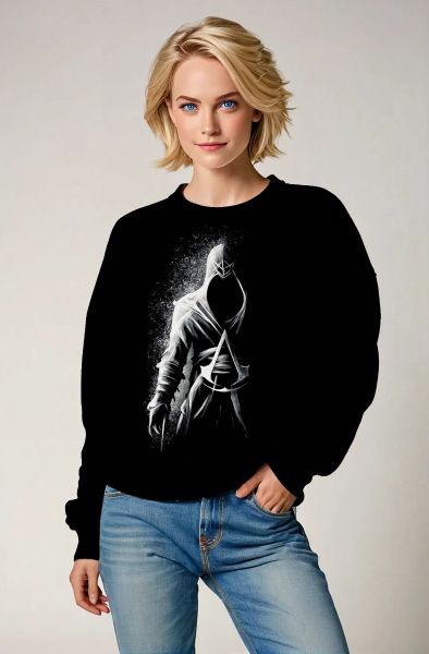 Black Assassin Warrior Graphic Sweatshirt