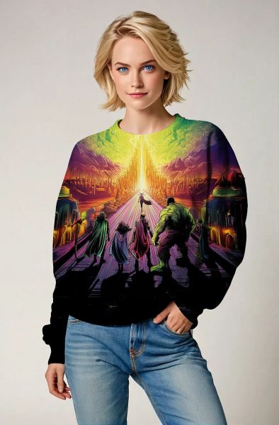 Black & Multicolor Asgard Path Graphic Sweatshirt