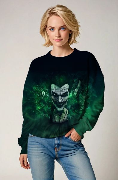 Green & Black Joker Graphic Sweatshirt
