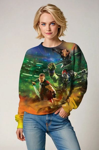 Green Thor & Hulk Battle Sweatshirt