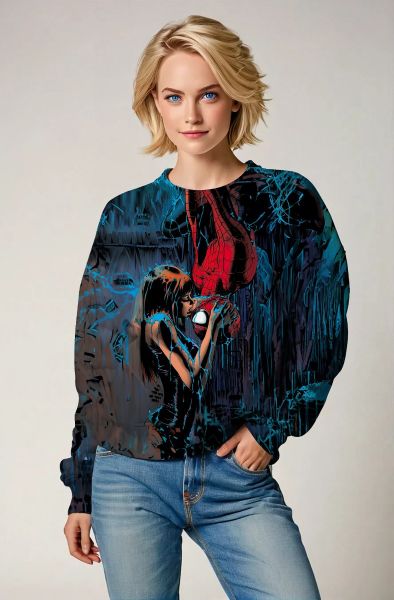 Dark Blue Spider‑Man Kiss Sweatshirt