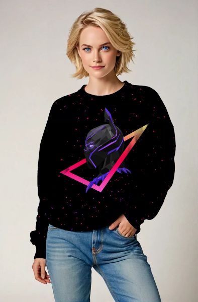 Neo Panther Graphic Apparel – Black Sweatshirt
