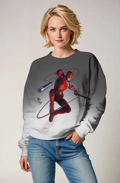 Dark Gray & Black Daredevil Action Crewneck Sweatshirt – Classic & Heroic