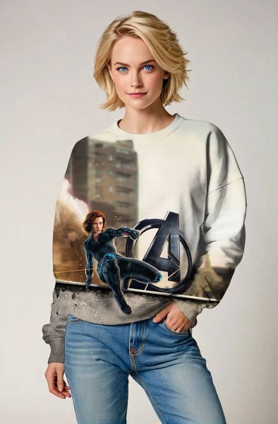 Concrete Grey Crewneck Sweatshirt – Black Widow x Avengers Urban Tribute