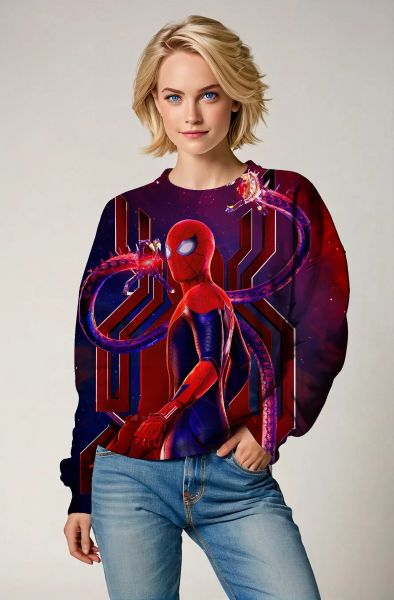 Scarlet Circuit Crewneck Sweatshirt – Dark Red Tech-Back Spider Hero Edition