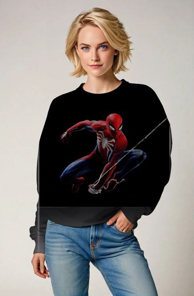 Webstrike Black Crewneck – Red & Blue Action Sweatshirt