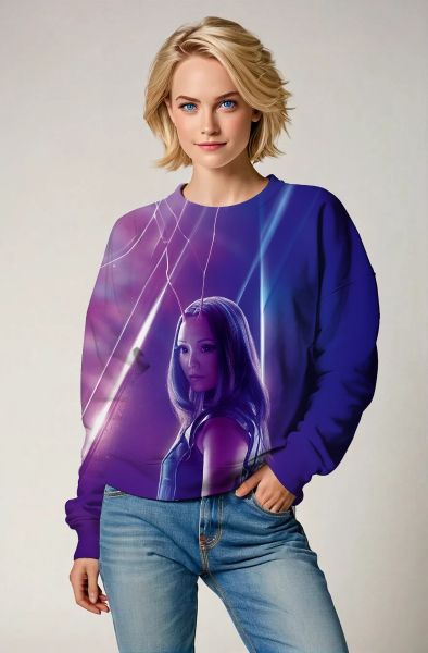 Guardians of the Galaxy Inspired Women’s Purple and Blue Gamora Cosmic Sweatshirt