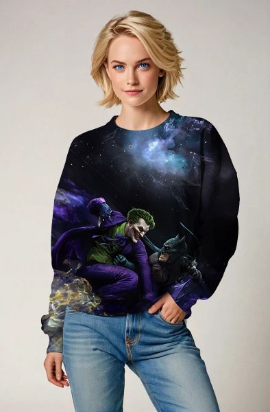 Joker and Batman Cosmic Battle Sweatshirt