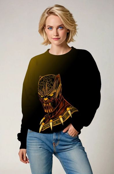Black Panther Tribal Gold Crewneck Sweatshirt