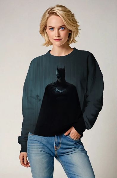 Harley Quinn Graffiti Punk Apparel – Vivid Orange Black Crewneck Sweatshirt