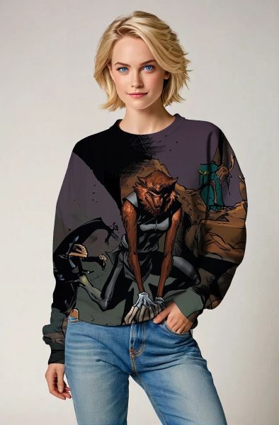 Midnight Black Wolfsbane X-Men Crewneck Sweatshirt