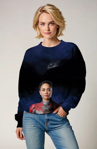 Show off your speed and strength with the Makkari Sweatshirt, featuring a stunning design of Makkari in her Eternals suit