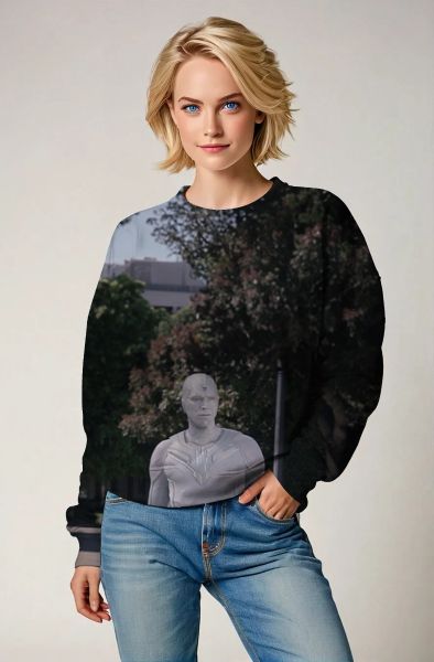 Stay sharp and stylish with the White Vision Sweatshirt