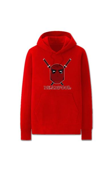 Solid Color Cool Deadpool Mercenary Deadpool Hoodie Solid-Red