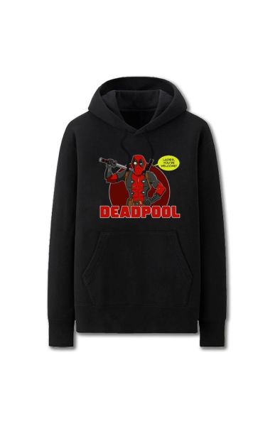 Solid Color Super Funny Deadpool Cartoon Style Deadpool Hoodie Solid