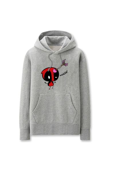 Super Cute Solid Color Deadpool Cartoon Style Funny Deadpool Hoodie Solid