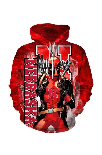 Pullover Red Deadpool Nebraska Cornh Hoodie Red