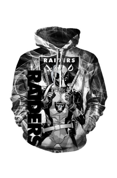 Pullover Black Deadpool Okland Raiders Hoodie Black