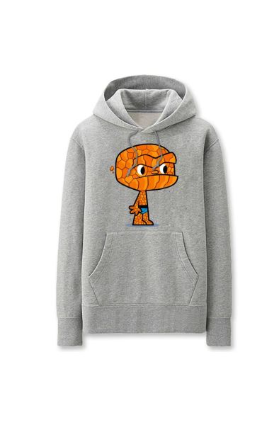 Solid Color Stone Man Cartoon Style Fantastic Four Hoodie Solid