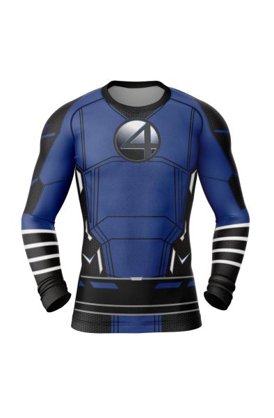 Fantastic Four Marvel Comics Long Sleeve Rash Guard Compression Shirt