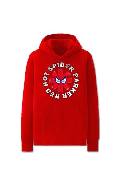 Solid Color SpiderMan Cartoon Style Super Cool Man Cartoon Style Super Hoodie Solid-Red
