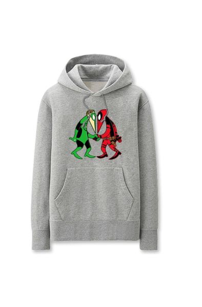 Solid Color Funny Green Lantern and Deadpool Cartoon Style Solid Color Funny Green Hoodie Solid Green