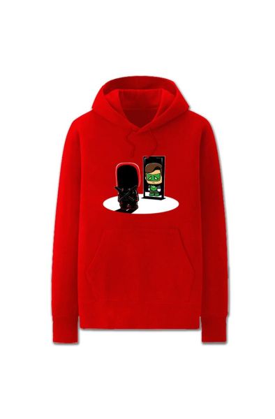 Solid Color Green Lantern and Deadpool Cartoon Style Deadpool Cartoon Style F Hoodie Solid Green-Red
