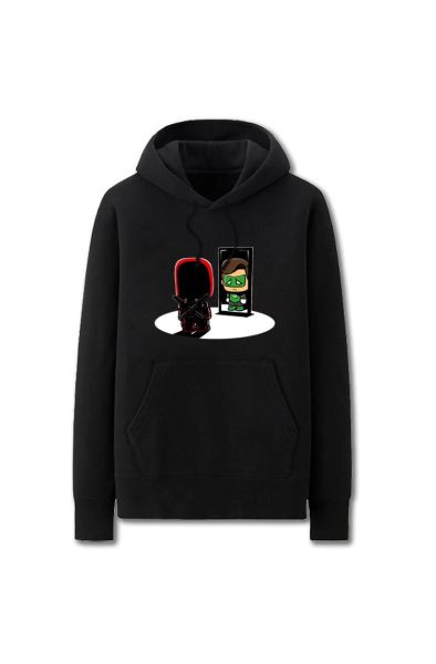 Solid Color Green Lantern and Deadpool Cartoon Style Deadpool Cartoon Style F Hoodie Solid Green