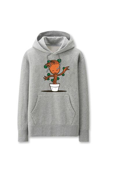 Solid Color Groot Cartoon Style Cute Guardians Hoodie Solid