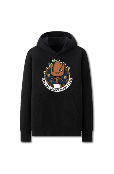 Solid Color Groot Cartoon Style Super Cute Guardians Hoodie Solid