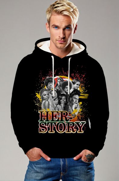 HER-STORY Empowerment Graphic T-Shirt, Hoodie, Zip-Up Jacket & Pullover-Hoodie