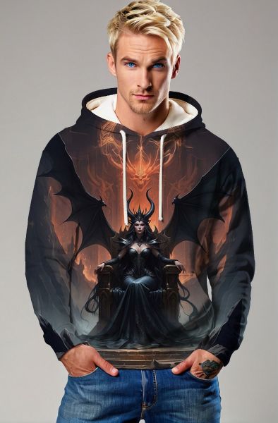Symbol of Power and Glory Aries Elements Woven into the Dark Queen's Attire Available as T-Shirts Hoodies Zip-Up Jackets and Pullovers