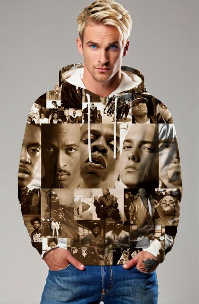 Sepia Hip-Hop Legends & Black History Month T-Shirts, Hoodies, Zip-Up Jackets, and Pullovers-Hoodie