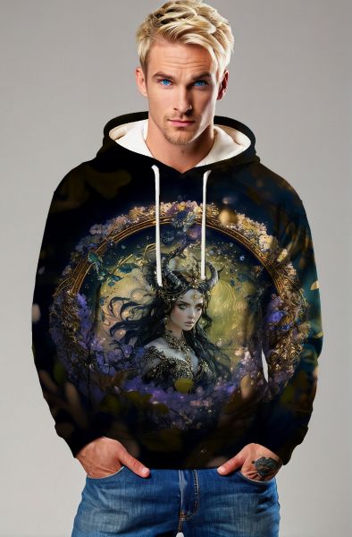 Aries Zodiac Collection: The Fiery Sorceress Hoodie, Sweatshirt, Zip-Up, T-Shirt