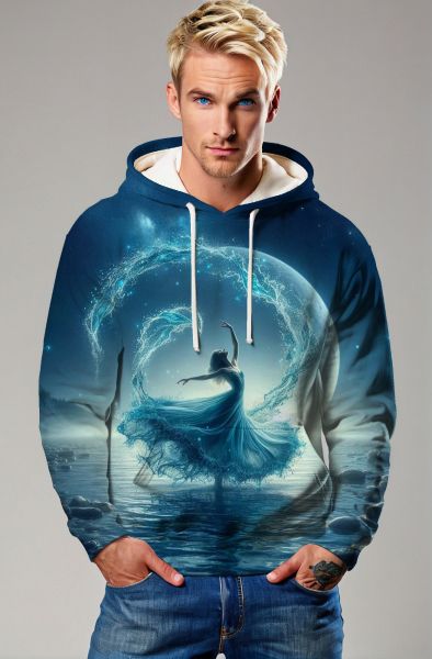 Aquarius Zodiac Collection: Celestial Flow - The Cosmic Dancer Hoodie, Sweatshirt, Zip-Up, T-Shirt