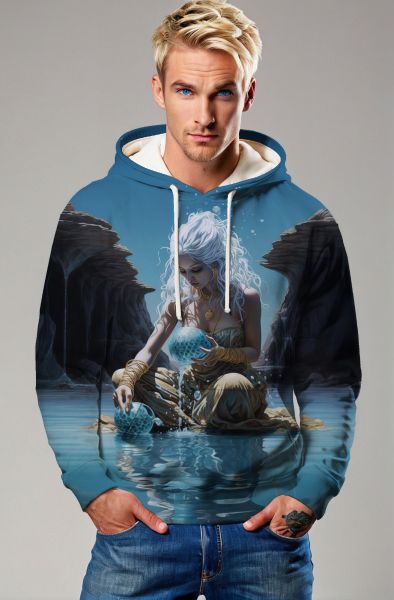 Aquarius Zodiac Collection: The Moonlit Throne - Queen of the Abyss Hoodie, Sweatshirt, Zip-Up, T-Shirt