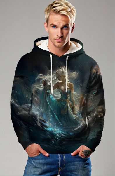Aquarius Zodiac Collection: Ocean's Empress Hoodie, Sweatshirt, Zip-Up, T-Shirt