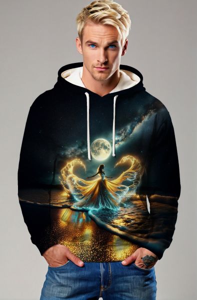 Aquarius Zodiac Collection: Lunar Serenity - The Wave Dancer Hoodie
