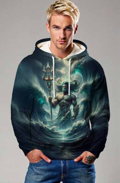 Aquarius Zodiac Collection: Divine Tide - The Cosmic Sovereign Hoodie