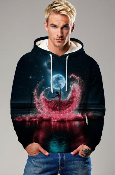 Aquarius Zodiac Collection: Celestial Elegance - The Cosmic Dancer Hoodie, Sweatshirt, Zip-Up, T-Shirt