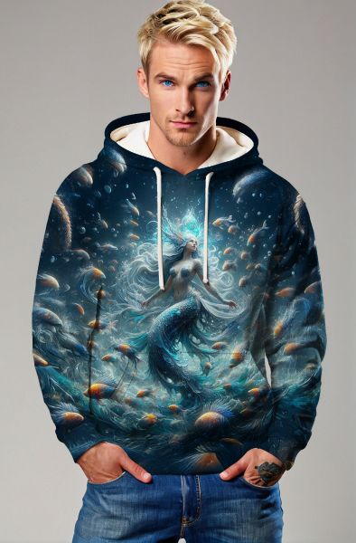 Aquarius Zodiac Collection: Galactic Wisdom - The Starry Vision Hoodie, Sweatshirt, Zip-Up, T-Shirt