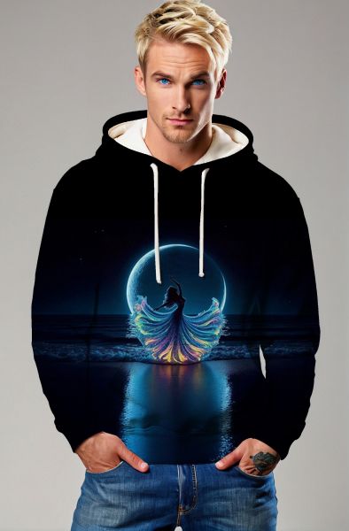 Aquarius Zodiac Collection: Cosmic Radiance - The Dance of the Moonlight Hoodie, Sweatshirt, Zip-Up, T-Shirt