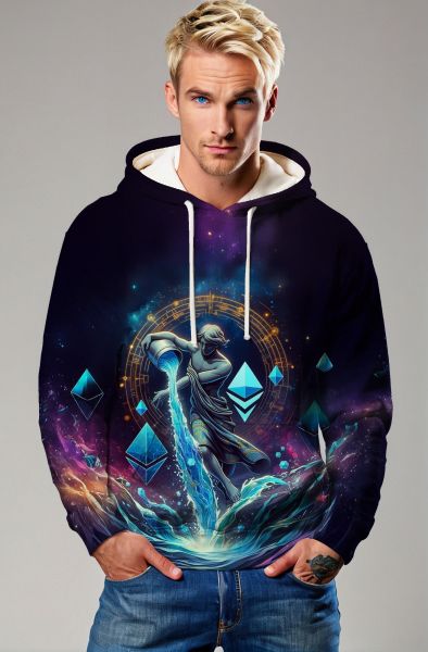 Aquarius Zodiac Collection: Ethereal Elegance - The Cosmic Goddess Hoodie