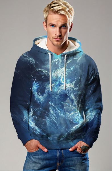 Aquarius Zodiac Collection: Aquatic Awakening - The Spirit of the Waters Zip-Up