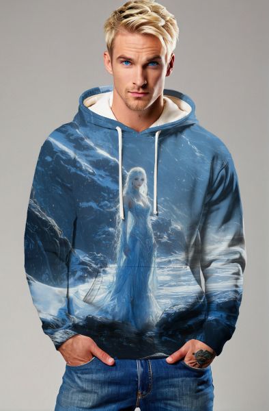 Aquarius Zodiac Collection: Frozen Vision - The Ice Queen of the Skies Hoodie, Sweatshirt, Zip-Up, T-Shirt